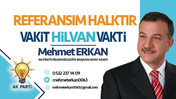 AK PARTİ HİLVAN BELEDİYE BAŞKAN ADAY ADAYI ZİRAAT MÜHENDİSİ MEHMET ERKAN OLDU